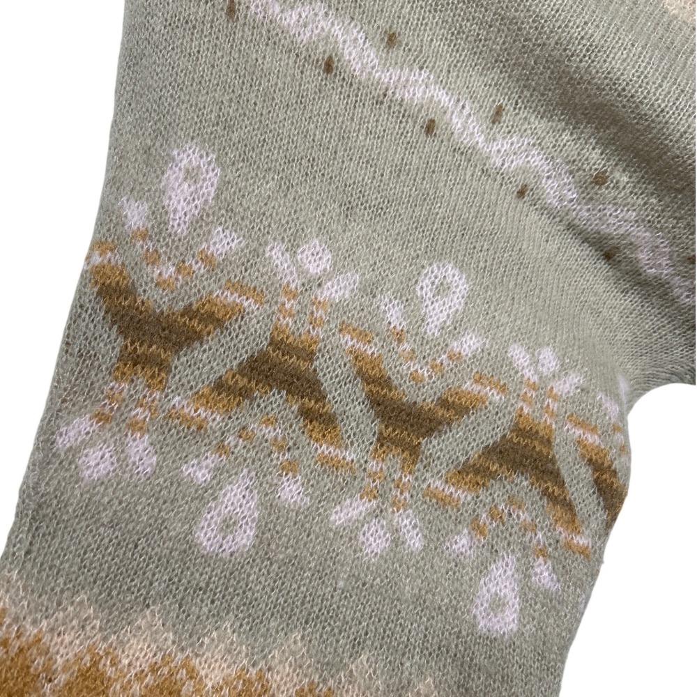 Anthropologie Wool Blend Open‎ Front Cardigan Sweater Tan Brown Pink XS S Boho - Picture 6 of 12